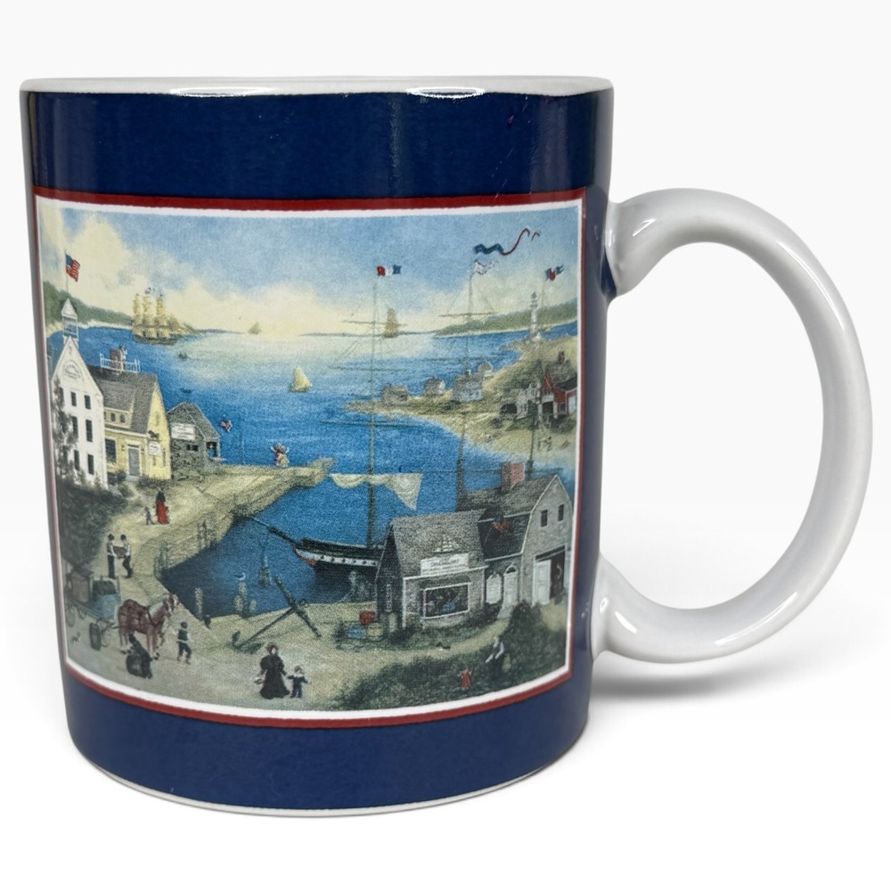 Lang and Wise Coffee Mug Ceramic Memories of Nantucket 1996 Linda Nelson Stocks